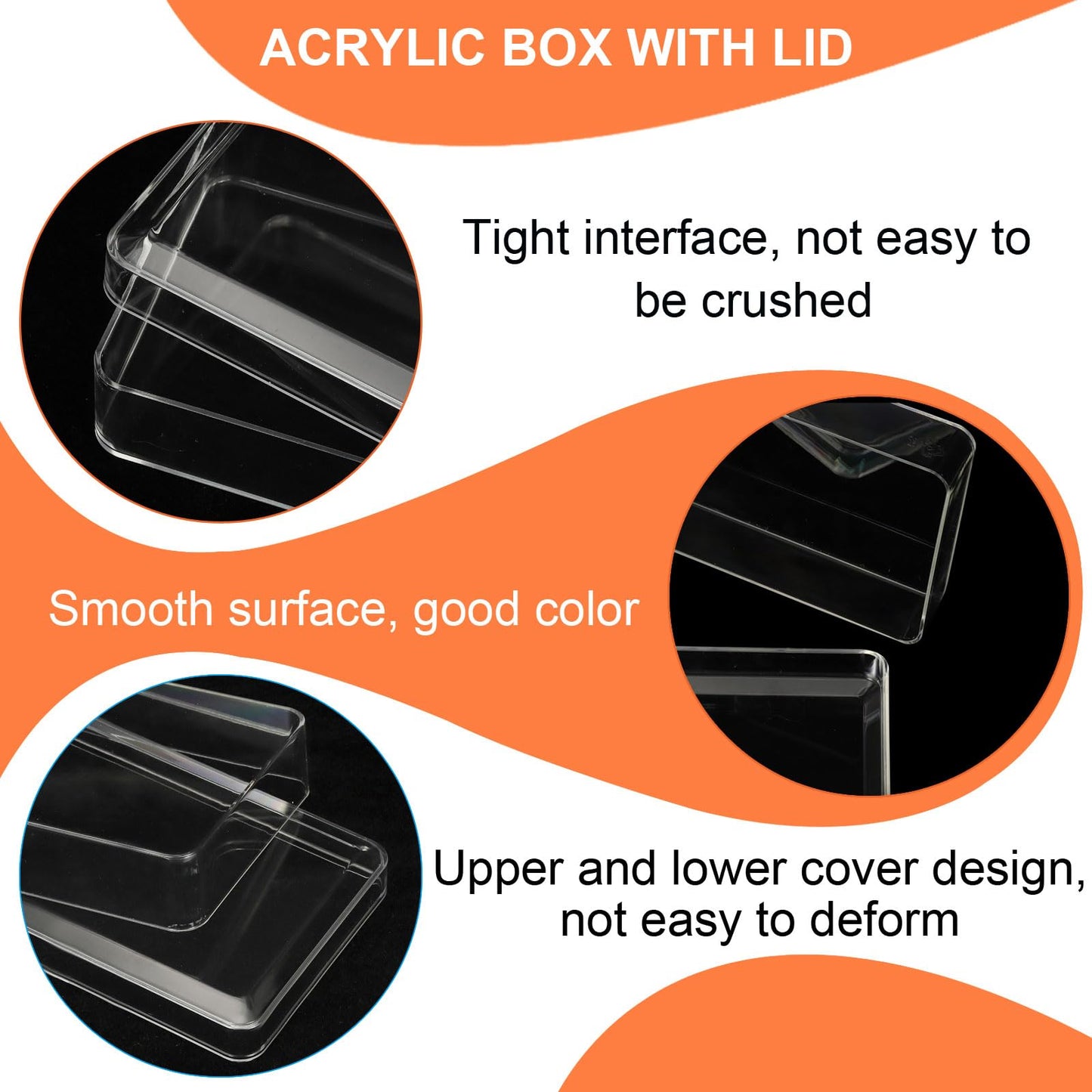PATIKIL Acrylic Box with Lid 3.15" x 3.15" x 2.36", Clear Acrylic Display Boxes Plastic Square Cube Containers Storage Organizer for Candy Tiny