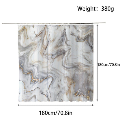 FAIRYGATE Wet Room Shower Curtain Bathroom Waterproof Anti Mould Mildew Resistant Heavy Duty 100% Polyester Fabric Curtains Liner with 12 Curtain