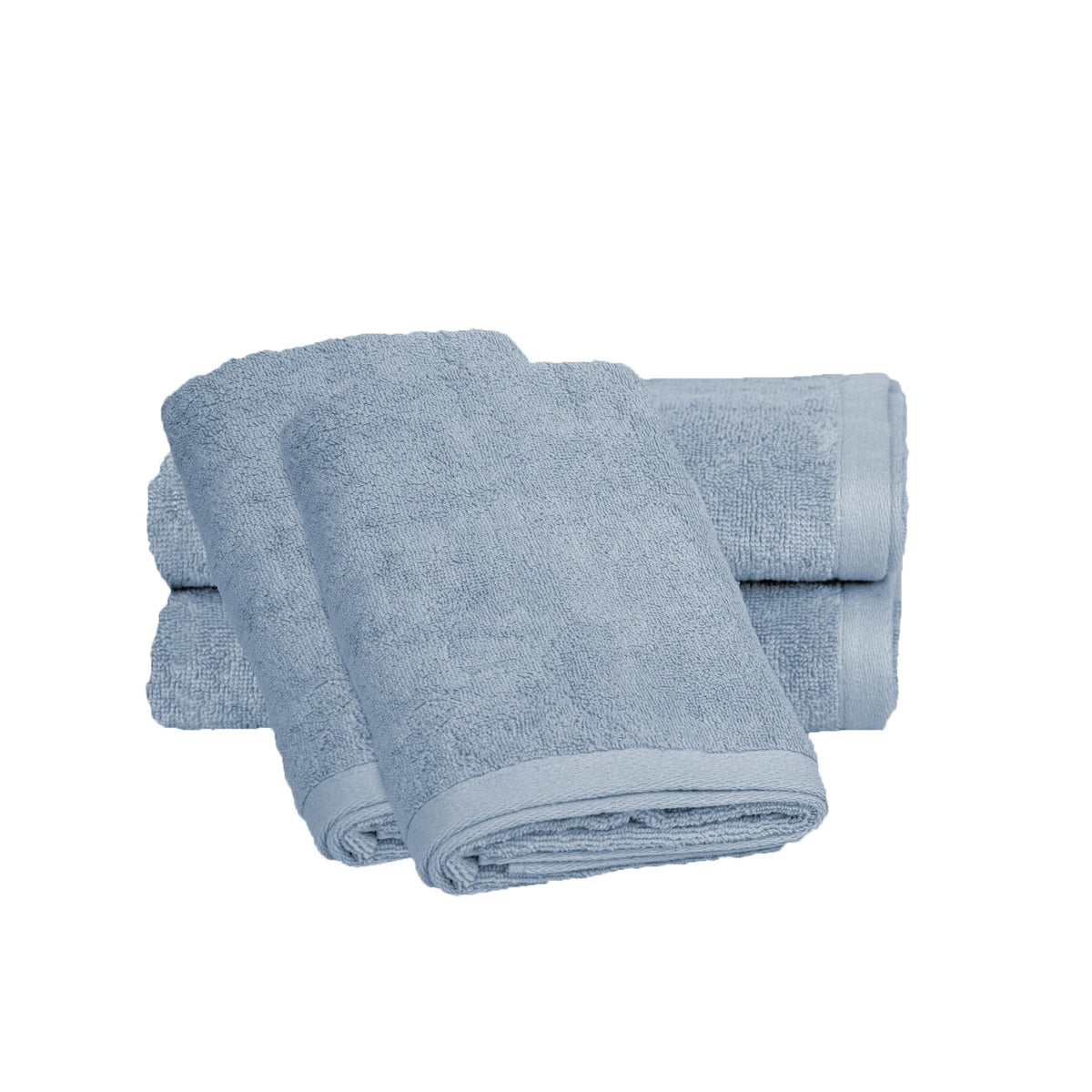 Ruggeri, 4 Towel Set, 2 Hand and 2 Guest, Cotton, Light Blue