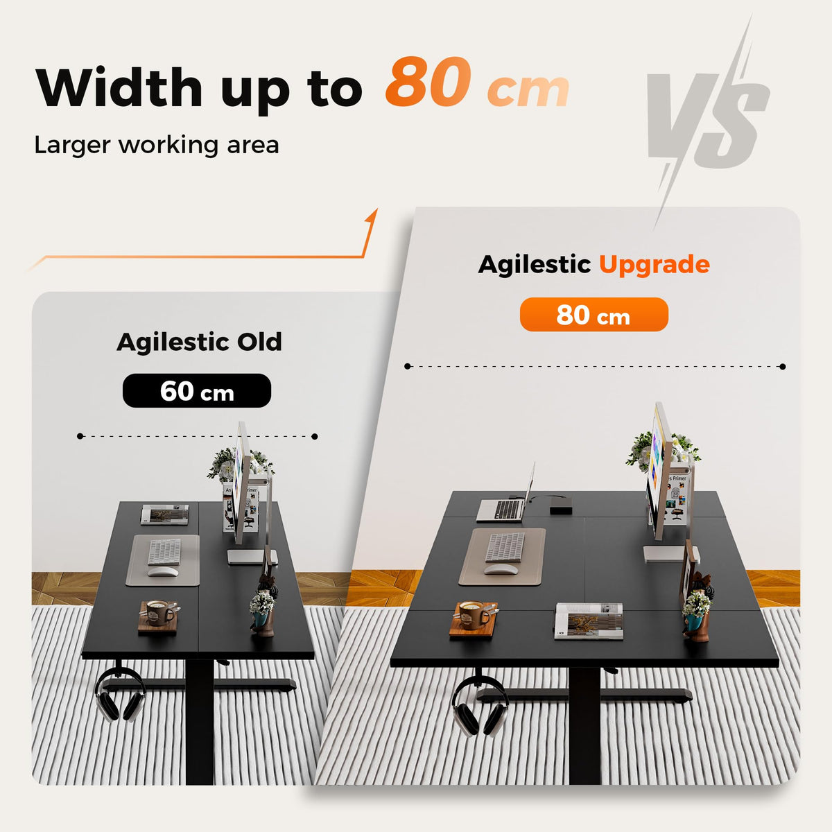 Agilestic Height Adjustable Electric Desk, 2 Memory Height, 140x80cm
