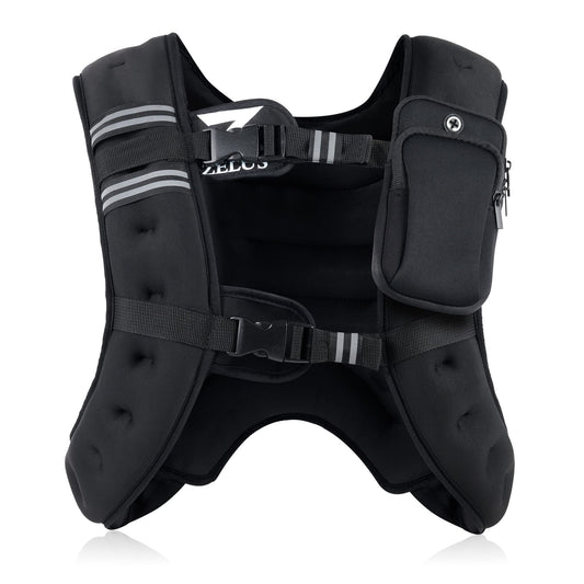 ZELUS Weighted Vest for Strength Training, 11kg Adjustable Exercise Equipment for Home Gym, Iron Sand Weight Vest with Armband Holder for Men Women