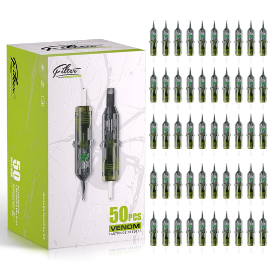 EZ Tattoo Cartridge Needles Assorted - 50Pcs #12 Mixed (3RS 5RS 7RS 9RS 11RS) Standard Round Shader Tattoo Needles Cartridges for Tattoo Gun Machine
