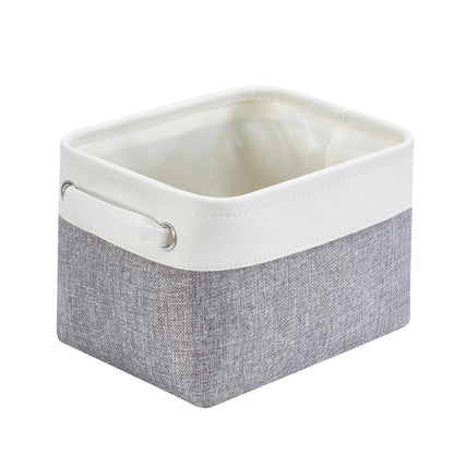 Mangata Fabric Storage Basket with Handles, Grey White S
