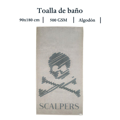 Scalpers Towel 90x180 cm 100% Cotton 500GSM Beige with Logo Home