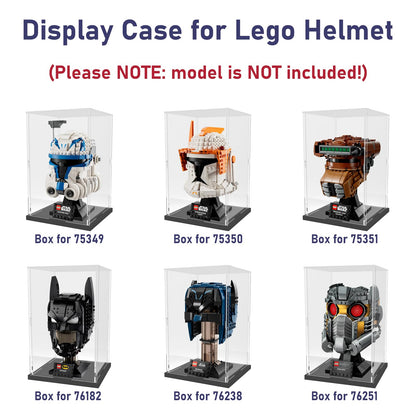 Nynelly Acrylic Display Case for Lego Star Wars Helmet for Lego Captain Rex Helmet Models Figures