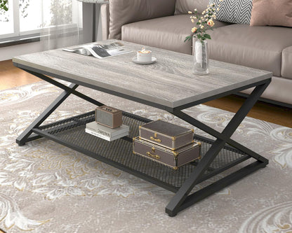 LVB Coffee Table for Living Room Coffee Tables With Storage 100cm Grey