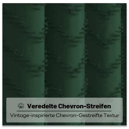 BTTN Long Boho Tufted Chevron Shower Curtain, 183x201, Emerald Green