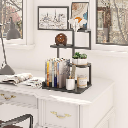 YMYNY Desktop Shelf Organizer 4 Tier Storage Display Rack Black HSR007B