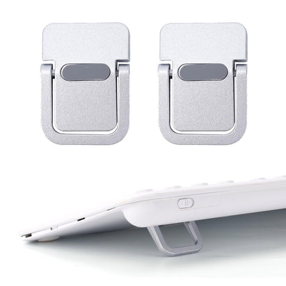 Penitue 2pcs Mini Keyboard Riser, Zinc Alloy Portable Small Laptop Tilt Stand Lifter Feet Foldable & Invisible Self-Adhesive Computer Notebook Holder