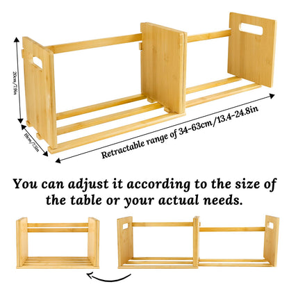 SHILIPAIJC Expandable Desktop Bookshelf, Small Countertop Bookcase