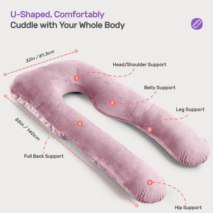 Nuliie Pregnancy Pillow for Sleeping, U Shaped Full Body Pillow Pregnancy Pillows, Maternity Pillow Support for Back, Hips, Legs for Pregnant Women,
