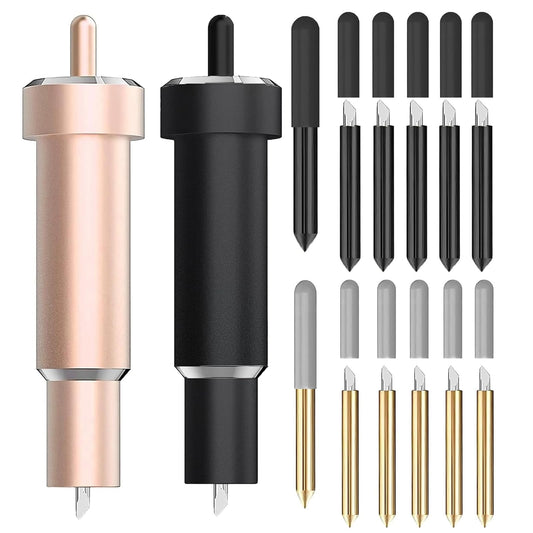 14 Pack Premium Fine Point Blade, 2 Housing & 12 Blades, Compatible with Cricut Maker 3/Maker/Explore 3/Explore Air 2/Air/One, Fine Point Blade