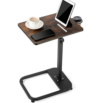 Ngduihoo C-Shaped Side Table,Adjustable Height End Table with Weighted Base,Ideal Coffee Table for Living Room, Bedroom