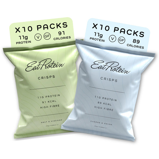 EatProtein Salt & Vinegar and Cheese & Onion Crisps Bundle 20 Pack | Low Calorie | High Protein | Keto Friendly Healthy Snack | Vegetarian & Gluten