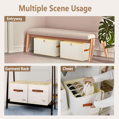 Flexible Dividers Shoe Storage Box Fabric Organiser for Wardrobe - 1 Pack