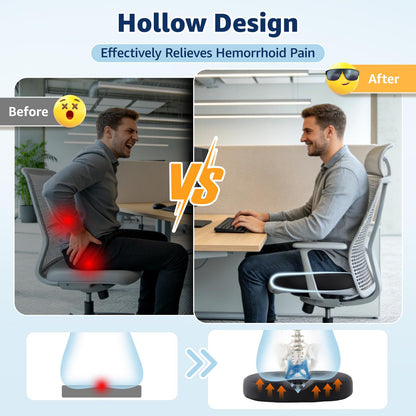 BRO Donut Cushion for Hemorrhoids and Tailbone Pain Relief, Memory Foam