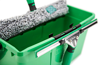 UNGER Window Cleaning Kit PRO Set - Power Washer Sleeve, ErgoTec Squeegee, Bucket 12L, Liquid Glass Cleaner 1L, Safety Glass Scraper, Microfibre Cloth