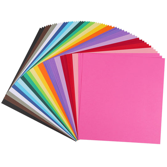 12" x 12" Coloured Cardstock - 60 Sheets Card Paper 20 Colours 180gsm 65lb 30.5?30.5cm Card Pack for Card Making, School Projects, Art & Craft