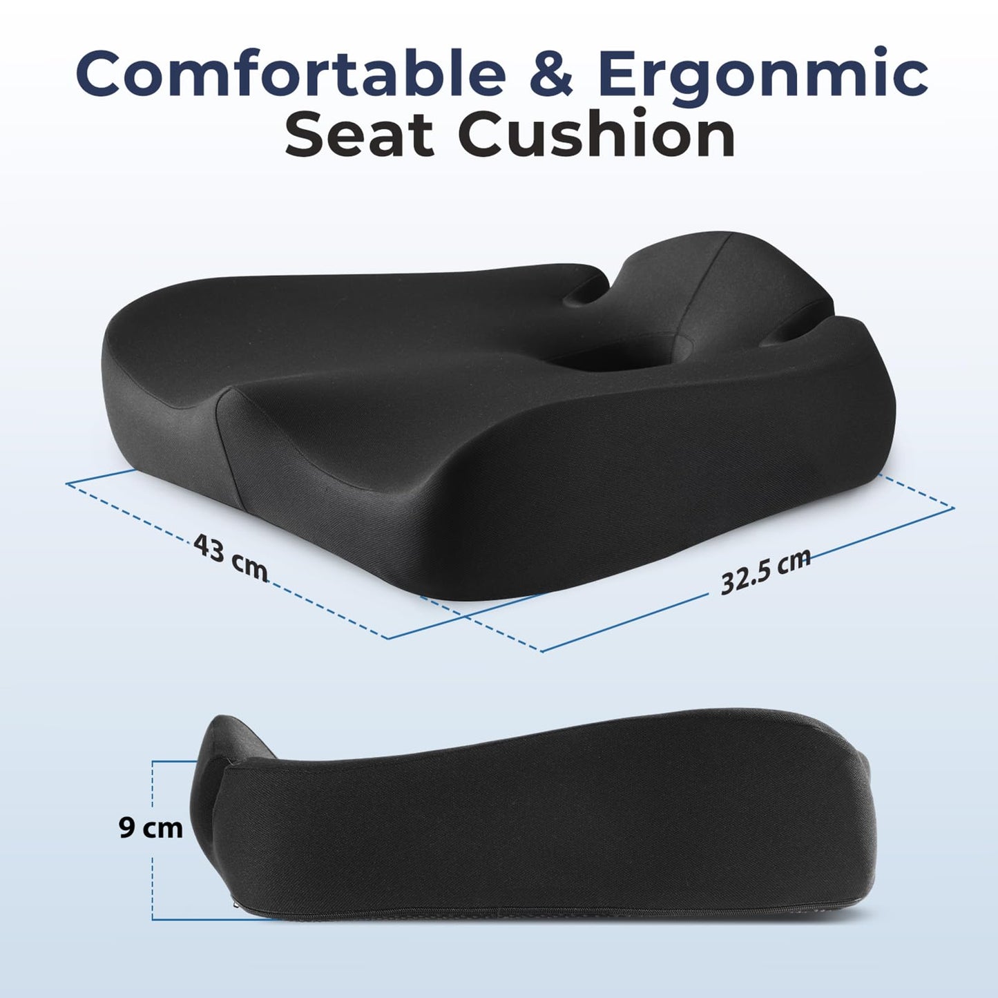 SKYNY Memory Foam Seat Cushion for Tailbone Pain Relief –Office Chair Cushion for Coccyx