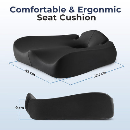 SKYNY Memory Foam Seat Cushion for Tailbone Pain Relief –Office Chair Cushion for Coccyx