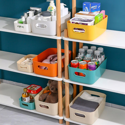 JMYDecor Storage Boxes,Rectangular Box, Set of 3 Plastic Studio Baskets Organiser For Kitchen, Home, Office Bathroom