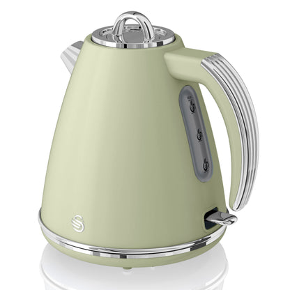 Swan SK19020GN Retro Jug Kettle, Fast Boil, Easy Pour, 360 Degree Base, 1.5L, 3KW, Green
