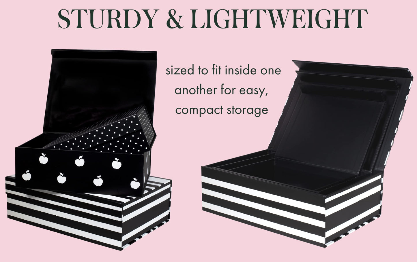 Kate Spade New York Decorative Storage Boxes with Lids, 3 Pack Sturdy Organizer Storage Bins