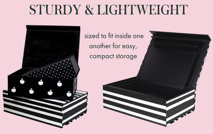 Kate Spade New York Decorative Storage Boxes with Lids, 3 Pack Sturdy Organizer Storage Bins