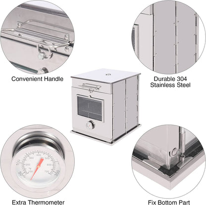 REDCAMP foldable camping oven with 3-tier grill, stainless steel oven for propane oven baking, grilling, outdoor cooking