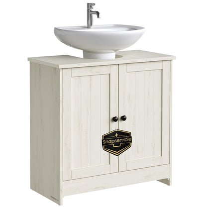 SONGMICS HOME Bathroom Under Sink Cabinet, Snapsemble Superfast Assembly