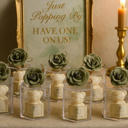 Okllen 36 Pcs Plastic Small Acrylic Box with Lid, Hexagon Clear Candy Boxes Wedding Favor Boxes
