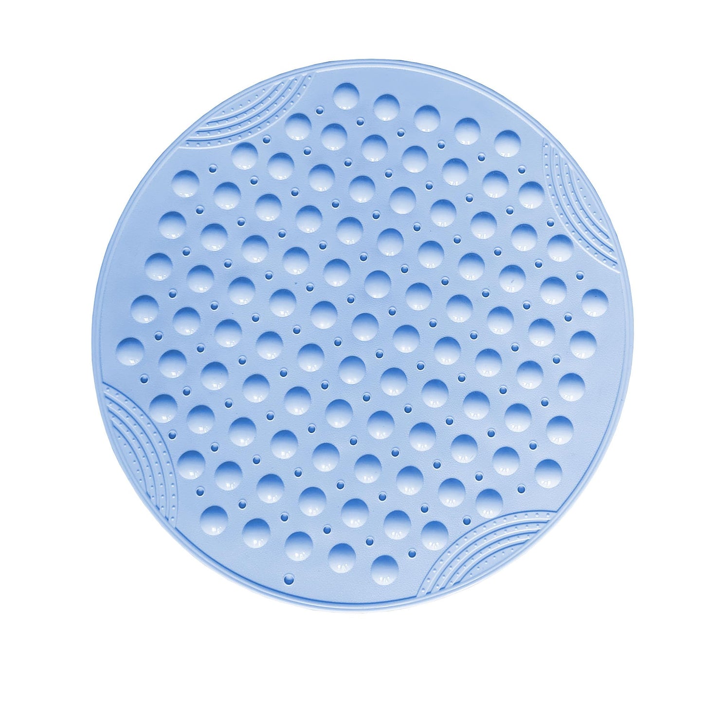 VSUSN Shower Mat Anti-Slip Round Bathtub Mat with Suction Cups Inside or Outside Showers Machine Washable Shower Bath Mat,Blue