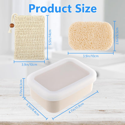 KUAOOAUK Silicone Travel Soap Case with a Draining Matandfoaming mesh bag