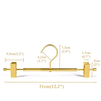 Amber Home 20pcs Matte Aluminum Trousers Hangers, Metal Skirt Hangers, Gold