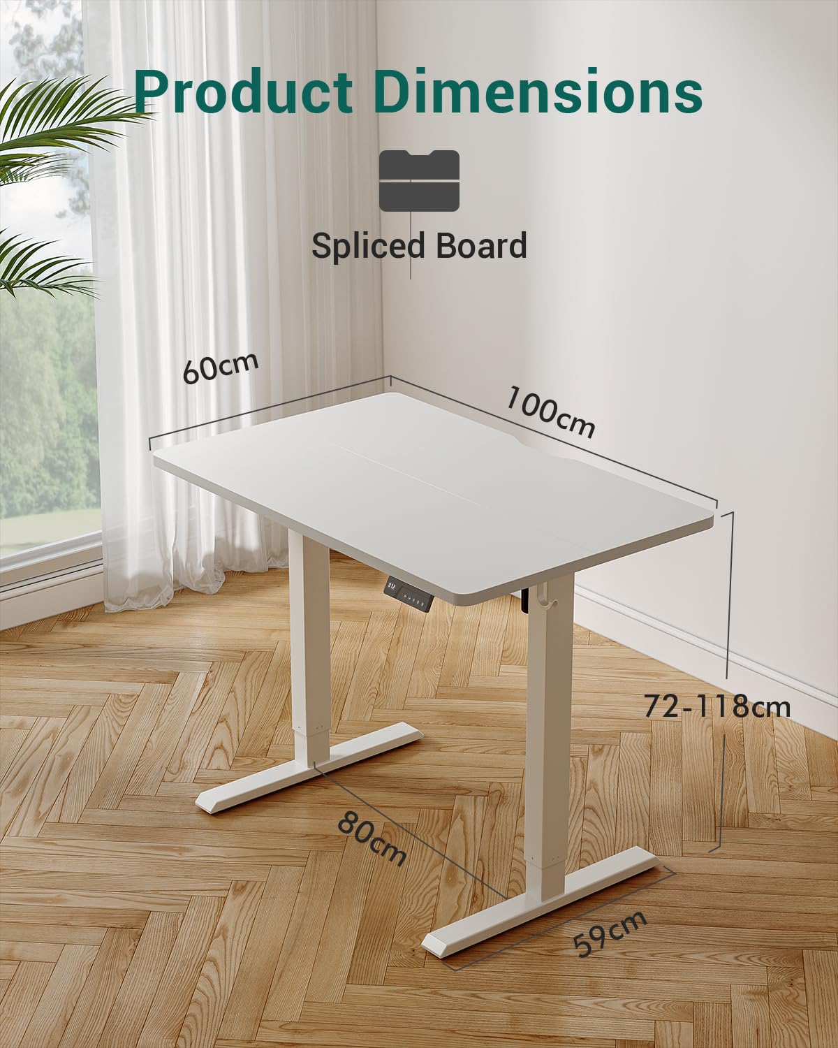 FEZIBO Electric Standing Desk 100 X 60 cm Heigh Adjustable Standing desk with digital display panel