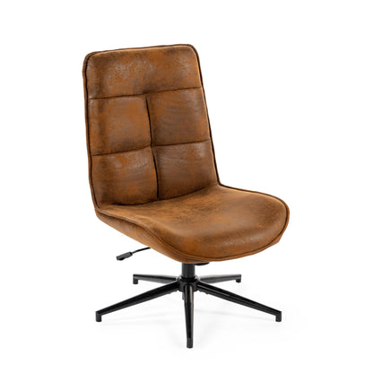 MEUBLE COSY Lounge Chair Comfortable Swivel, Modern Recliner with Adjustable Backrest, Living Room Armchair Height Adjustable, Soft Suede, Metal Legs