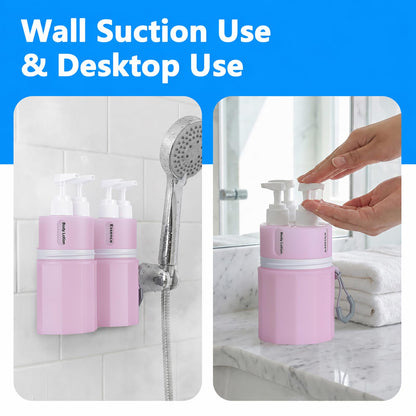 Yotako 4 in 1 Travel Dispenser with Suction Cup, TSA Leak Proof Silicone