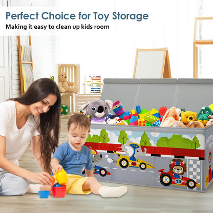 Decalsweet Extra Large Kids Toy Storage Box with Lid,Foldable Oxford Toy Storage Organizer Box for Boys-963240cm-Lightweight Toy Chest with Handles