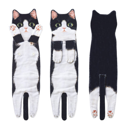 Funny Cat Hand Towels for Bathroom Kitchen, Hanging Decor Gifts for Women