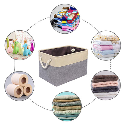 Univivi Large Storage Baskets 15in Fabric Storage Boxes Grey, Set of 4