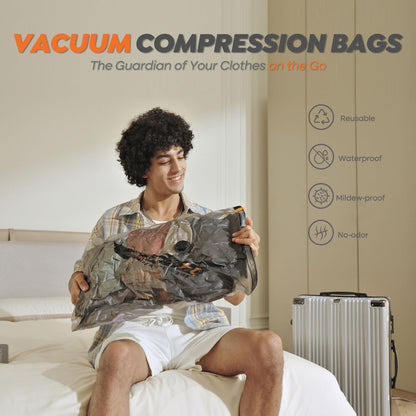 Vacbird No-Pump Vacuum Storage Bags, Space Saver Bags for Travel, 15 Pack