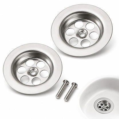 2 Pack 70mm Screw-In Sink Strainer Waste Baskets for Kitchen & Bathroom