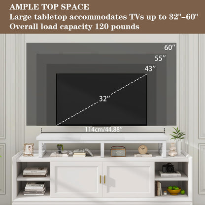 IBUYKE 114cm Large TV Riser for 32-60 inch TV,Tabletop Short TV Stand with Storage and Steel Legs,Dual Screen Office Desk,Stand Riser,TV Riser Stand
