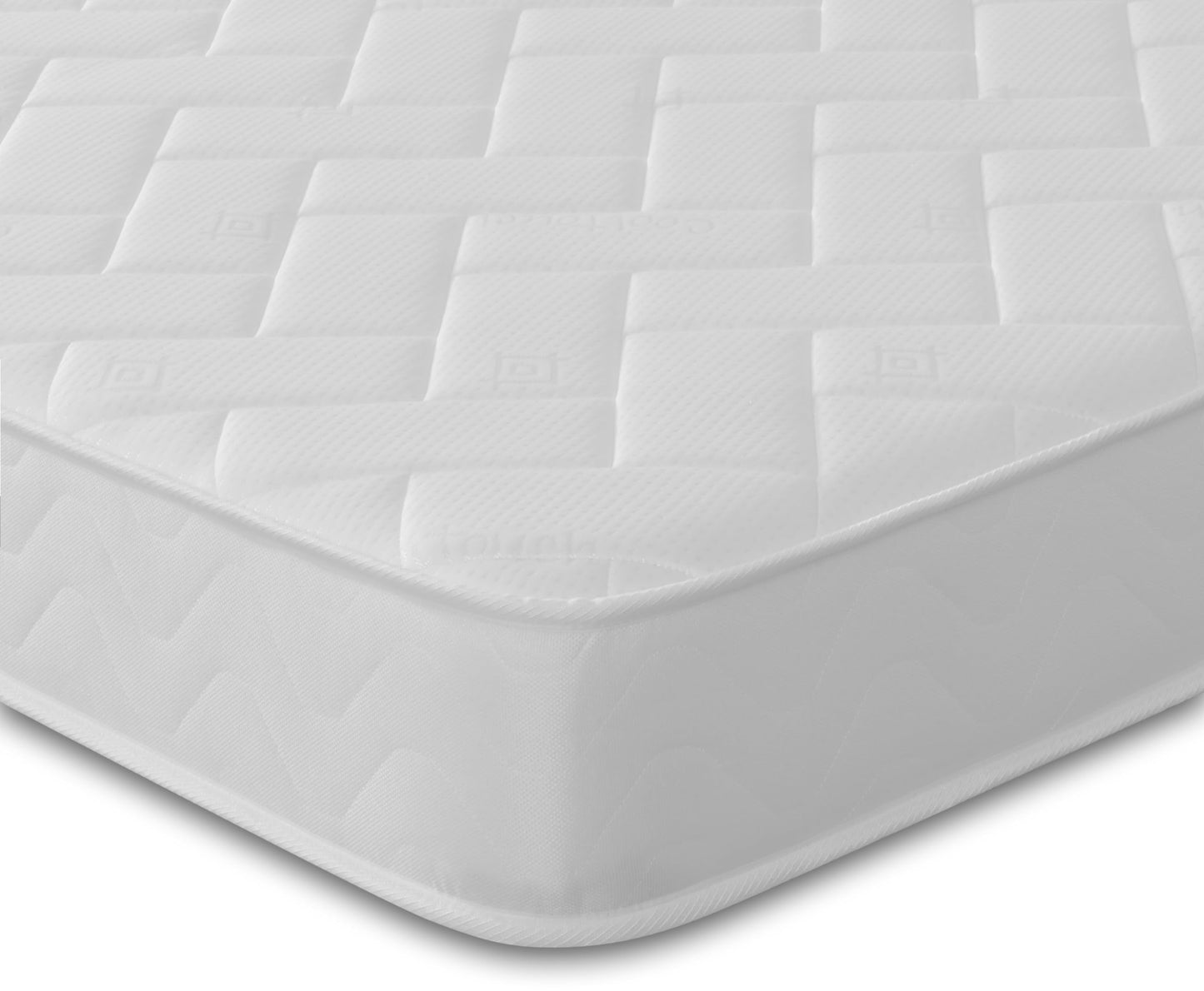 Starlight Beds Quilted Brick Sprung Hybrid Small Single Mattress with Memory Foam Layer. Soft Firmness, White, 18cm Deep. 2ft6 Mattress (75cm x 190cm)