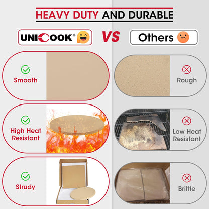 Unicook Round Pizza Stone 30.5cm, Heavy Duty Ceramic Bread Baking Stone for Oven, BBQ and Grill, Thermal Shock Resistant, Durable and Safe