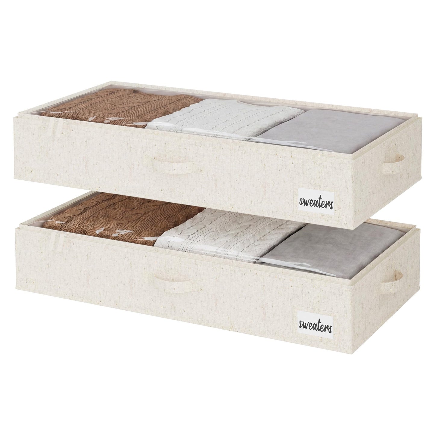 StorageWorks Underbed Storage Boxes with Lids, Large Under Bed Storage Box Containers for Bedroom Accessories Organising Clothes Bedding
