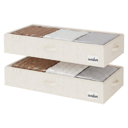 StorageWorks Underbed Storage Boxes with Lids, Large Under Bed Storage Box Containers for Bedroom Accessories Organising Clothes Bedding