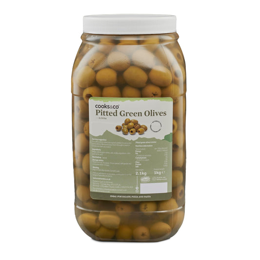 Cooks&Co Pitted Green Olives 2 x 2.1kg