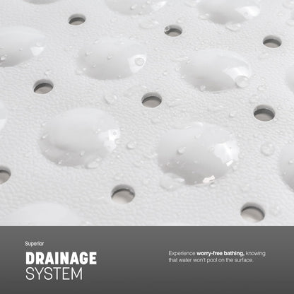 KEPLIN Premium Non-Slip Shower Mat - 164 Suction Cups, BPA & Latex Free, Mildew Resistant, Machine Washable - Safe