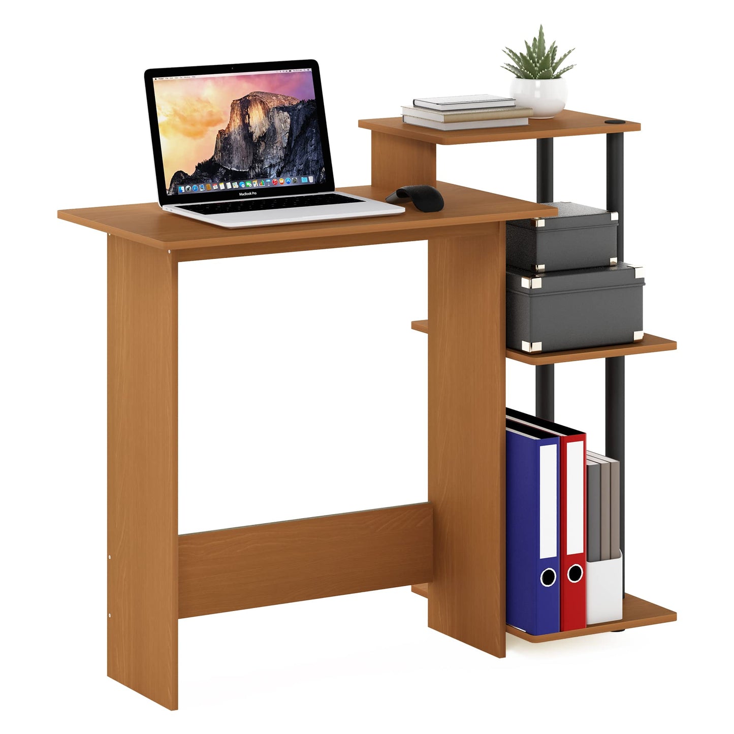 Furinno Efficient Home Laptop Notebook Computer Desk, Study Desk, Writing Desk, Light Cherry/Black